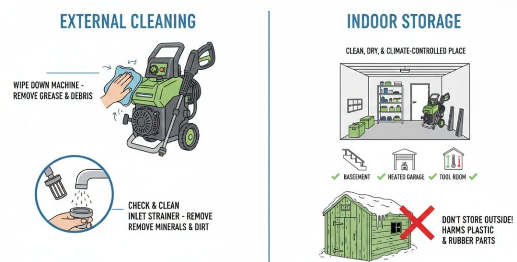 Советы по очистке и хранению моек высокого давления