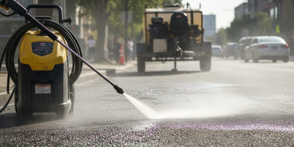 High-pressure cleaning machine photos