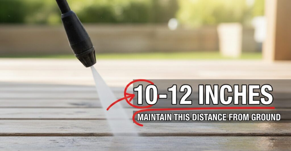 Showing the distance between the nozzle and the ground.