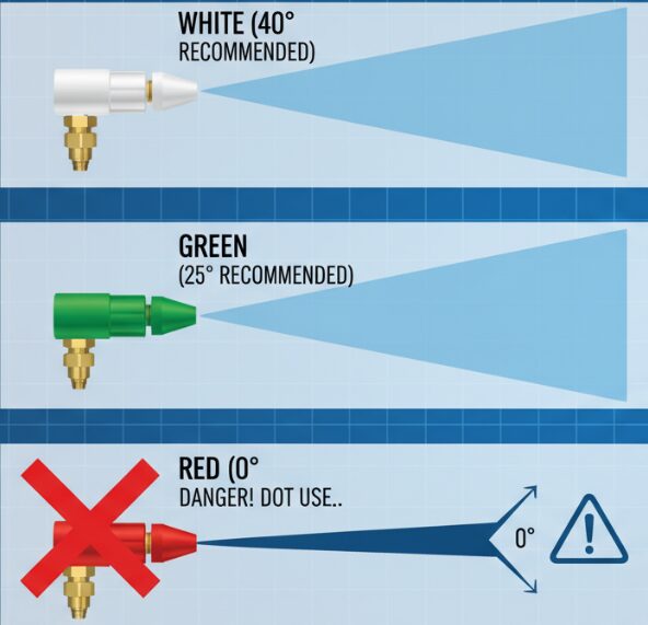 Comparison chart of nozzles of different colors