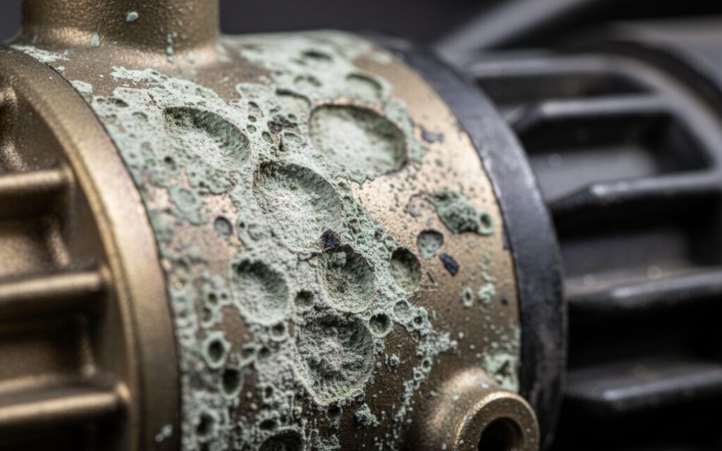 Pitting of aluminum or brass pump bodies