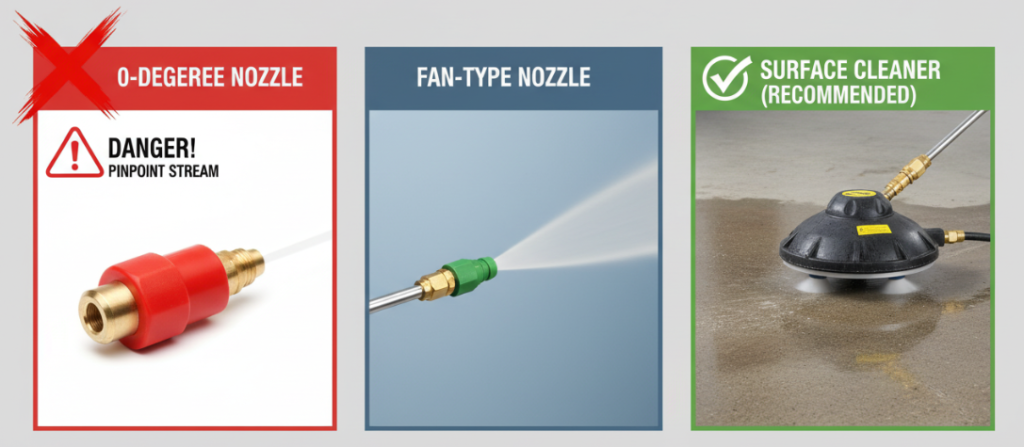Schematic diagram of different nozzles