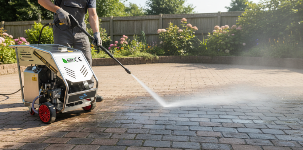 Clean the floor with a high-pressure water gun.