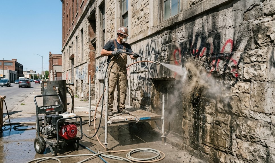 Pressure washer with sand blaster Applicable population