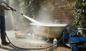 ¿Se puede lavar a presión una bañera?