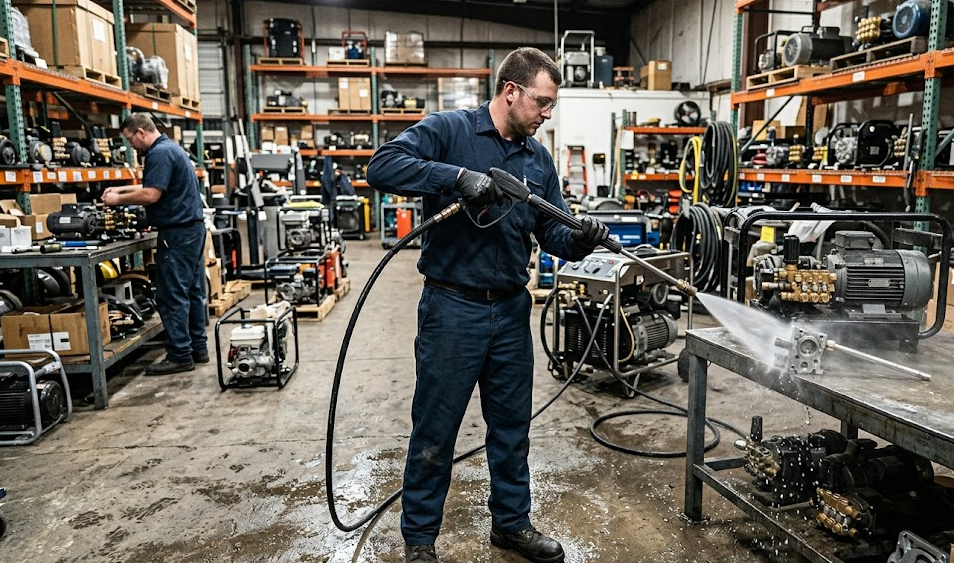 High pressure cleaner gun for people