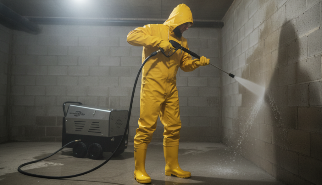 Cleaning the basement