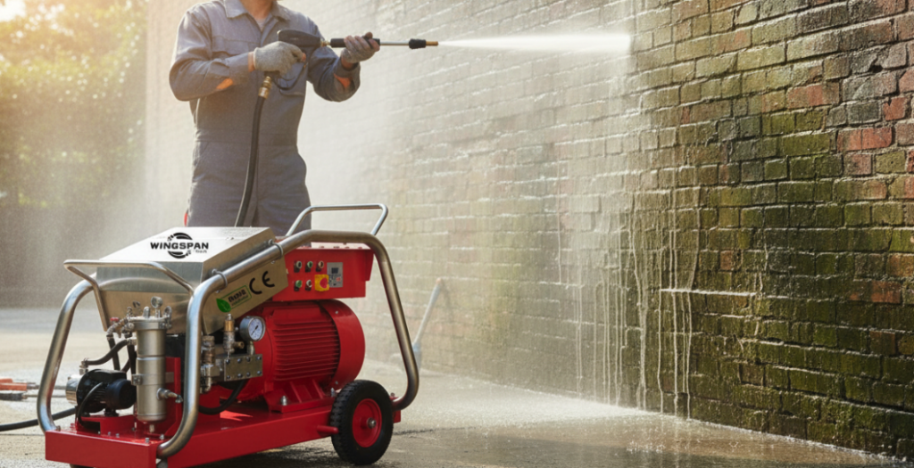 High-pressure water gun for wall cleaning