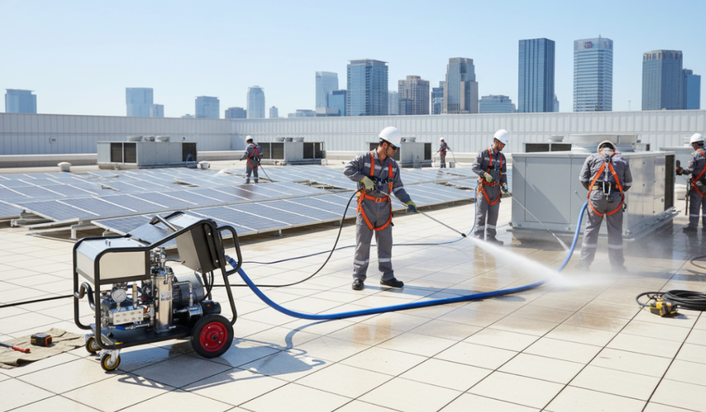 Large commercial rooftop maintenance scenarios