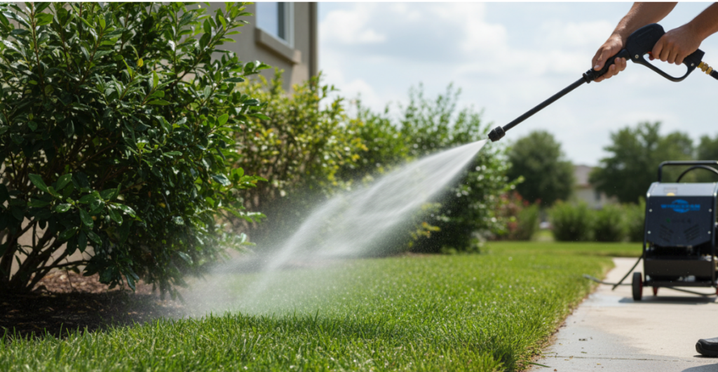 Pre-wet the lawn or surrounding greenery with water