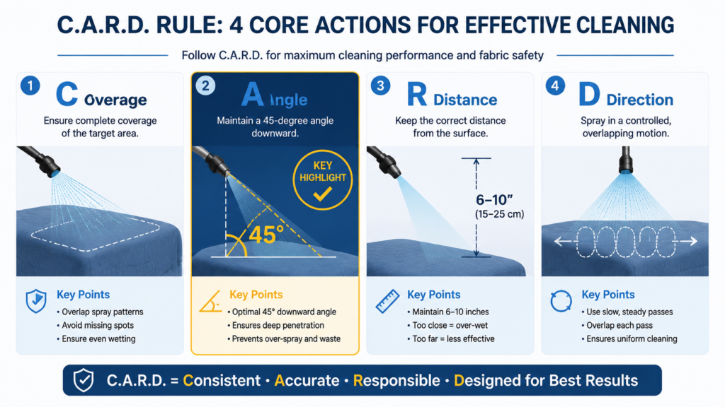 an infographic here that illustrates the four core actions of the C.A.R.D. rule, with a key highlight on the diagram showing a downward 45-degree-angle jet